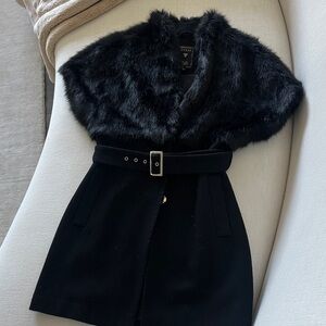 Guess Black Faux Fur Collar
